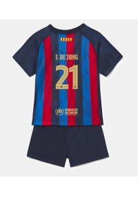 Barcelona Frenkie de Jong #21 Babyklær Hjemme Fotballdrakt til barn 2022-23 Korte ermer (+ Korte bukser)